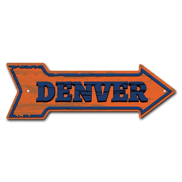 Signmission Denver Arrow Sign Funny Home Decor 18in Wide P-ARROW-999893 - main
